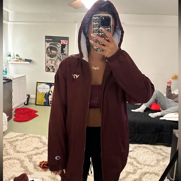 Virginia Tech Men's Sherpa Lined Stadium Jacket by Champion - Picture 4 of 10